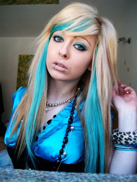 emo scene girl bibi barbaric blonde blue emo scene hair fo… flickr