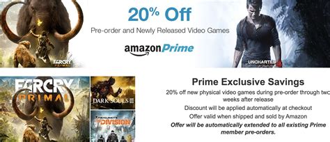 Amazon Prime Adds 20 Discount On Video Game Pre Orders And New Releases