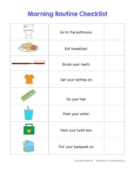 Teaching Responsibility Use A Morning Routine Checklist Routine
