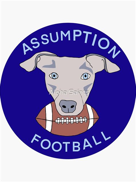 "assumption college football" sticker for sale by alohasaint