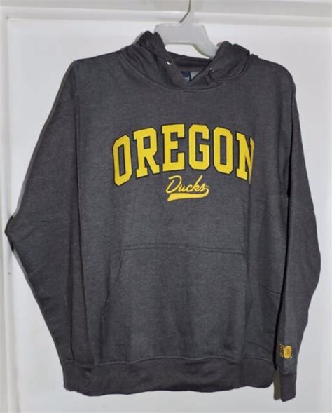 Oregon Ducks Mens Hoodiehooded Sweatshirt Heather Gray Size Large Nwt