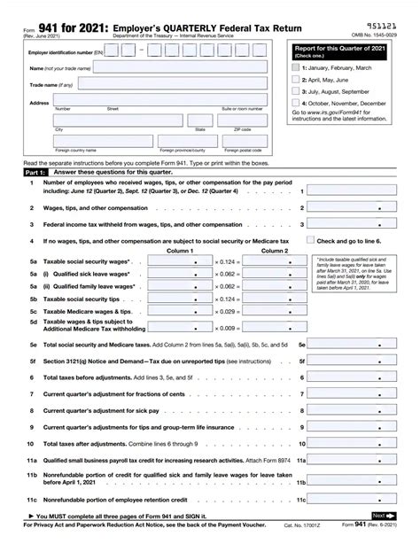 IRS Form 941 Fill Out Printable PDF Forms Online