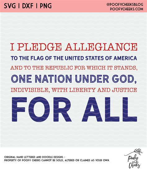 Pledge Of Allegiance Cut File Cricut Poofy Cheeks
