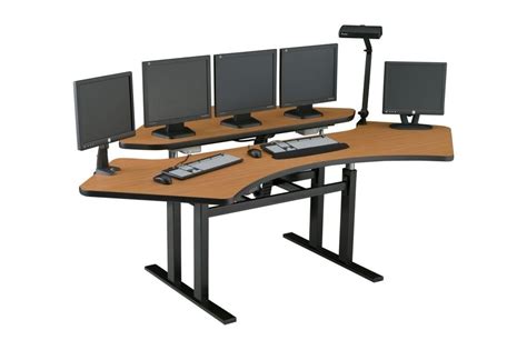 Americon's control room furniture is available in various shapes and sizes with or without desktop adjustability. Control Room Furniture | Corner Computer Desk | Near Me