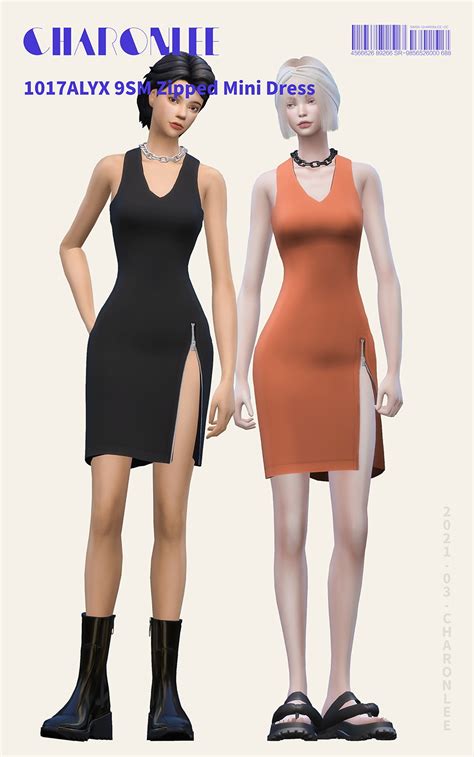 Zipped Mini Dress At Charonlee Sims 4 Updates