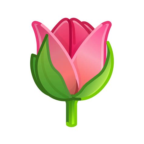 Simple Red Tulip Large Size Of Emoji Flower 19049796 Vector Art At Vecteezy