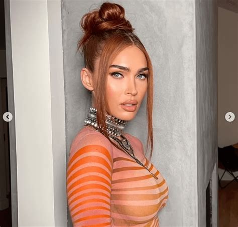 In Sultry New Pictures Megan Fox Flaunts Her Ample Assets In A Sheer Orange Dress