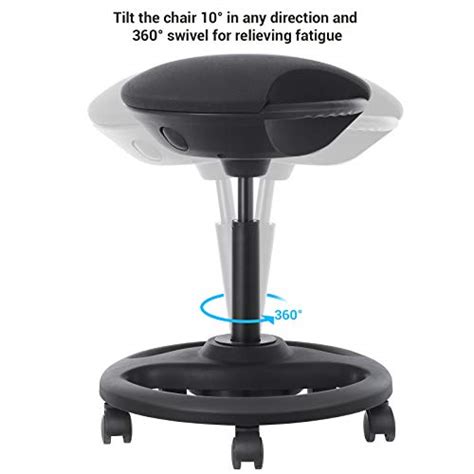 SONGMICS Active Stool Ergonomic Wobble Work Stool Height Adjustable Office Stool Swivel Chair