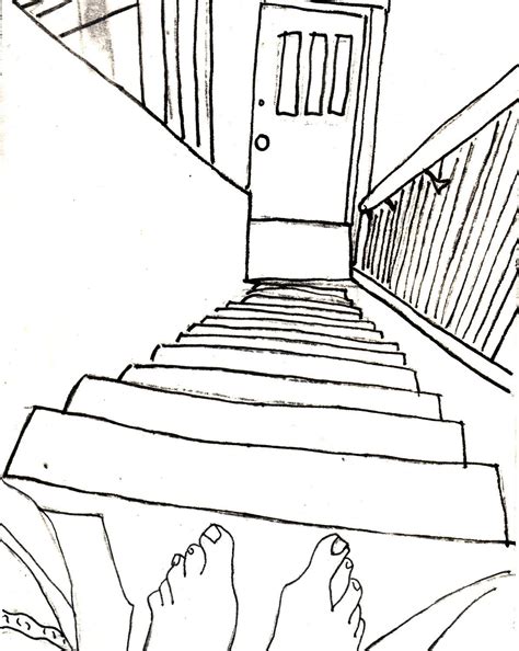 Contour Line Stairs Perspective Lessons Point Perspective 1 Point