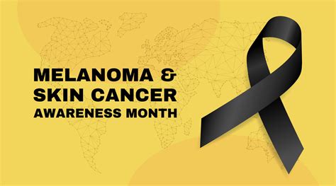 Melanoma And Skin Cancer Awareness Month Concept With Black Ribbon