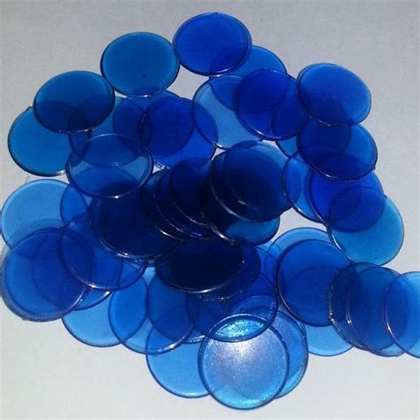 100 Blue Circle Game Tokens Playing Pieces Bingo Chips