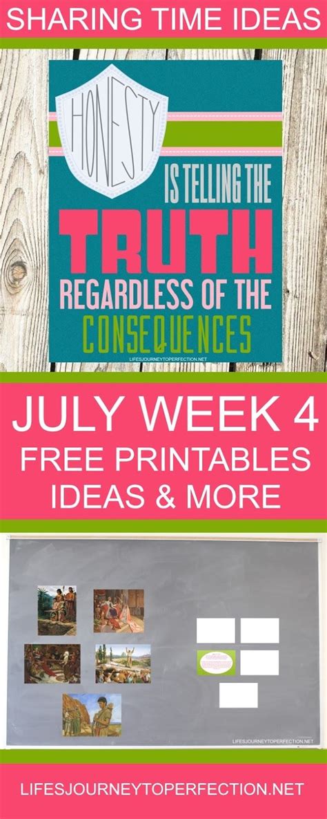 2017 Lds Sharing Time Ideas For July Week 4 Honesty Is Telling The