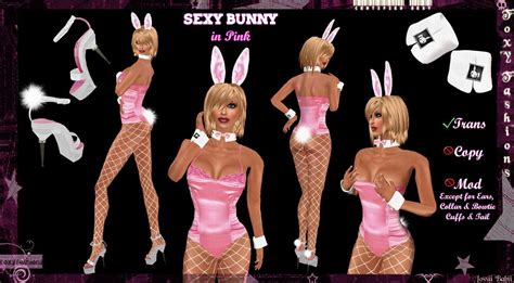 Second Life Marketplace Foxy Fashions Sexy Bunny Costume In Pink