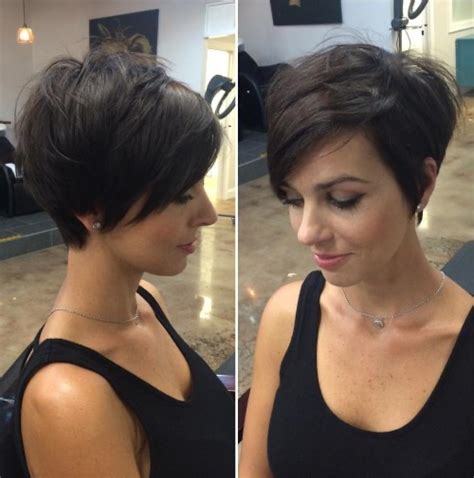 Long Pixie With Side Bangs Short Hairstyles For Thick Hair Short