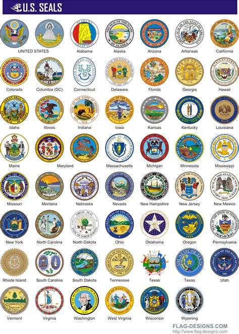 The Seals Of The United States States Flags Of The World Countries Of