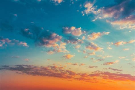 Yellow Blue Sunrise Sky With Sunlight Stock Photo Image Of Color