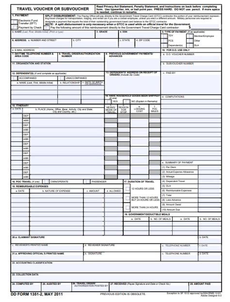 Army finance command, dfas standards and compliance (travel. Download Fillable dd Form 1351-2 | army.myservicesupport.com