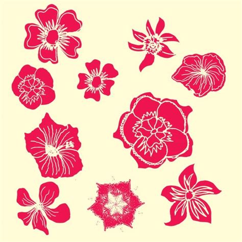 6321 Flower Silhouettes Vector Vector Images Depositphotos