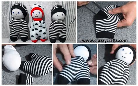 How To Make A Doll From A Sock Tutorial Diy Socks Doll Diy Crafts Sock Doll