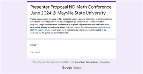 Presenter Proposal Nd Math Conference June 2024 Mayville State University