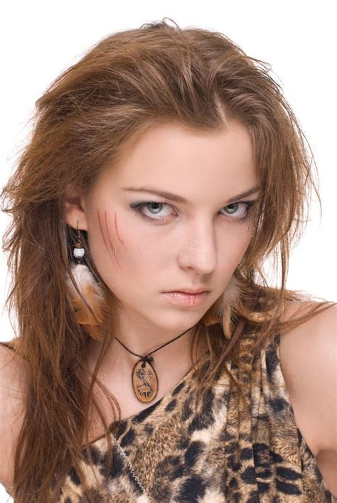 Closeup Portrait Of Young Emotional Savage Woman Stock Image Image Of