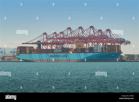 The Maersk Line Container Ship Maersk Eindhoven Loading And Unloading