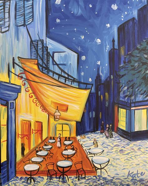 Café Terrace At Night Vintage Van Gogh Paint And Sip Adelaide