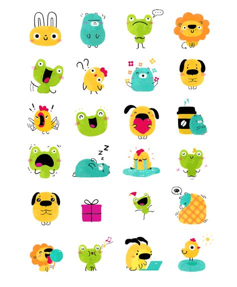 Doodlings Sticker Pack On Behance In 2022 Monster Stickers