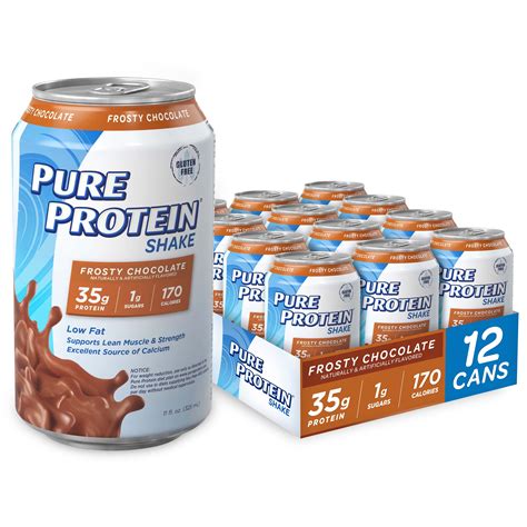 Pure Protein Shake Frosty Chocolate 35g Protein 11 Fl Oz 12 Ct