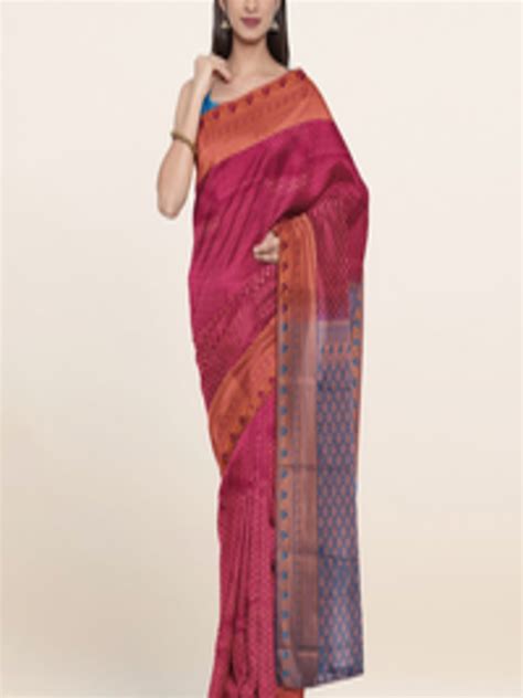 Buy Pothys Purple And Pink Woven Design Zari Pure Silk Saree Sarees For Women 18440970 Myntra
