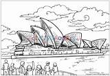 Colouring Opera Sydney Activity Village Explore Australia Around sketch template