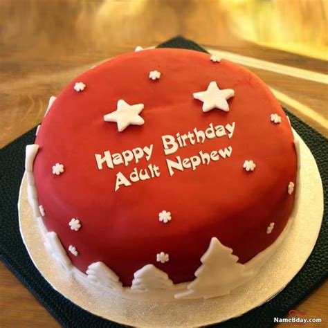 Happy Birthday Adult Nephew Image Of Cake Card Wishes
