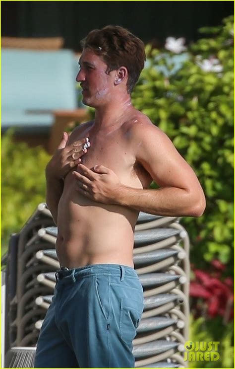 Miles Teller Shows Off His Top Gun Physique On Vacation With Keleigh Sperry Photo
