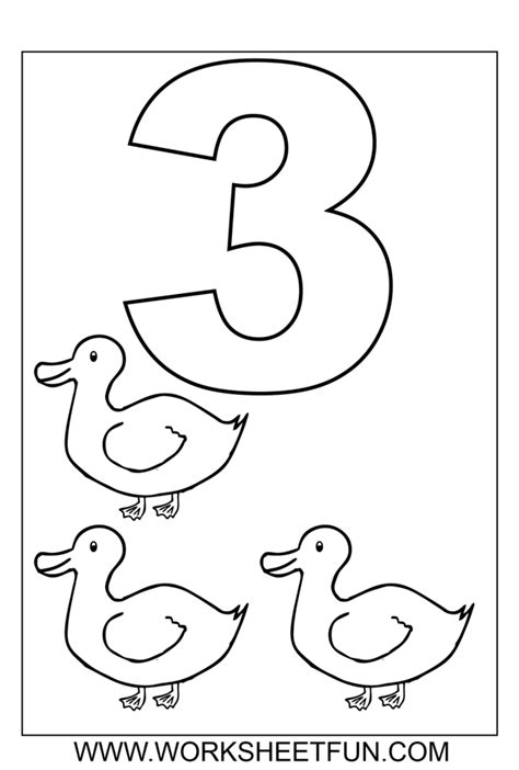 Number 3 Coloring Page Coloring Home