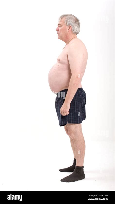 Man With Beer Belly Stock Photo Alamy