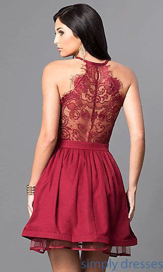 Shop Short Red Lace Party Dresses At Simply Dresses Burgundy Red