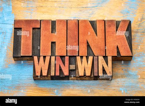 Think Win Win Word Abstract In Vintage Letterpress Wood Type Blocks