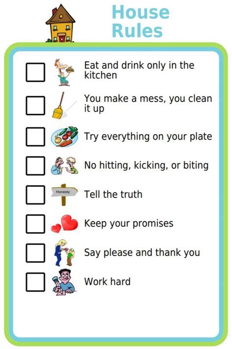 Free Printable: House Rules | Rules for kids, Kids house ...