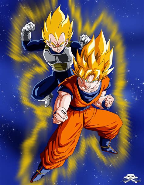 Poder total liberado en cuerpo y alma. Goku and Vegeta II by Niiii-Link on @DeviantArt | Goku and ...