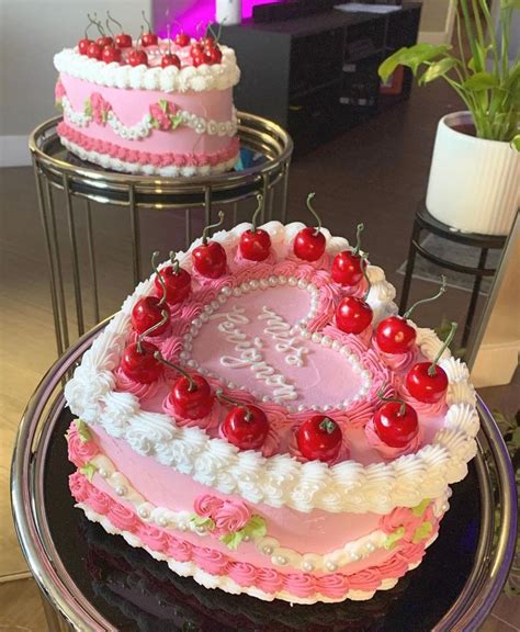 Cherry Pie Cake 9 Inch Cake Y2k Heart Cake Vintage Cake Etsy