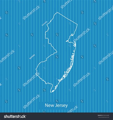 Map New Jersey Stock Vector Royalty Free 593016608 Shutterstock