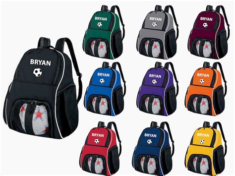 Personalized Soccer Backpack With Name And Embroidered Soccer Etsy