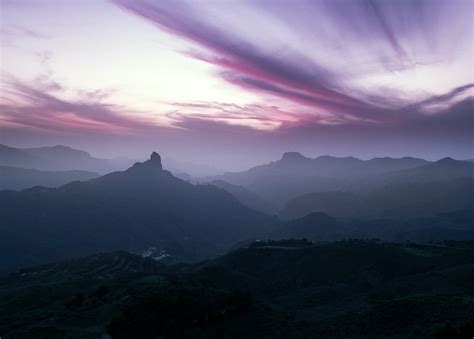 Photography Landscape Clouds Mountains Trees Sky Far View Purple