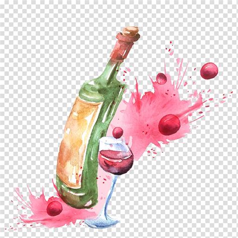 Fill your cart with color today! Library of wine bottle jpg free stock watercolor png files ...