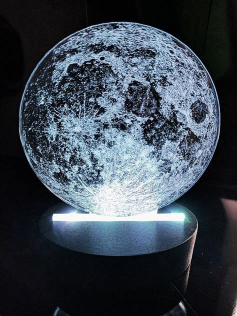 moon lamp, nightlight, desk lamp, wooden lamp, Lunar decor, moon phases