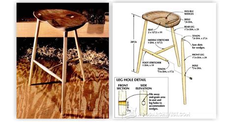 legged stool plans woodarchivist