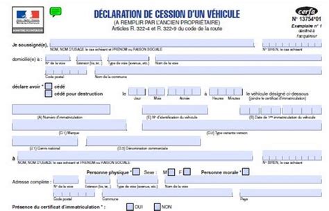 Certificat De Cession De Vehicule A Imprimer Gratuit Tanant