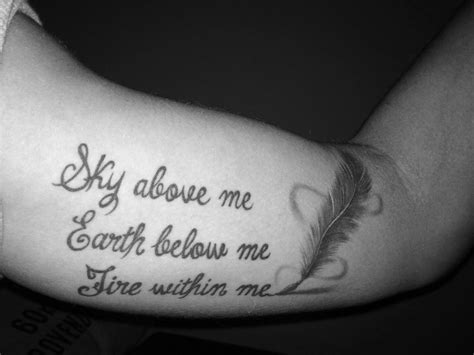 Sky Above Me Earth Below Me Fire Within Me Tattoo Sky Jhw