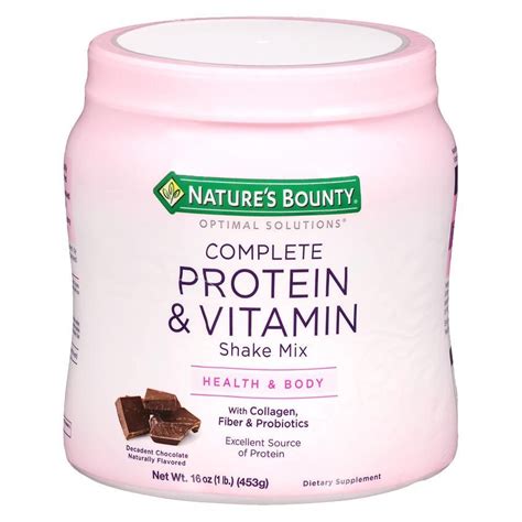 Add protein drink mix to your favorite formula 1 shake to boost your protein intake to 24 g (without the. Nature's Bounty Optimal Solutions Complete Protein & Vitamin Shake Mix Decadent Chocolate ...