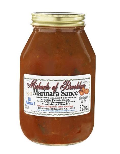 Michaels Of Brooklyn Marinara Sauce 32 Oz Tomato Basil Sauce